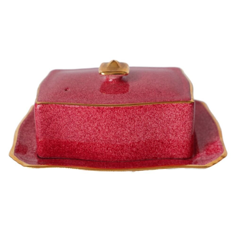Vintage Royal Winton Grimwades Covered Butter Dish Mottled Pink 5333 - Picture 5 of 8